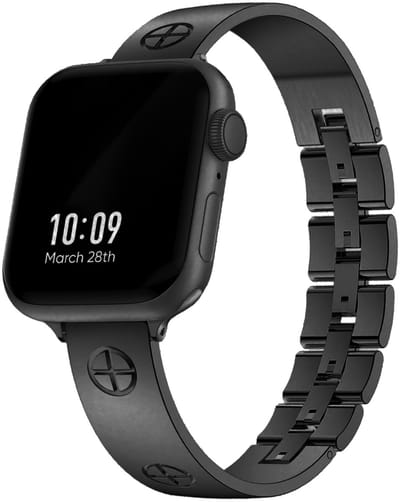 Stravo Slanke en stijlvolle metalen horlogeband – Geschikt voor Apple Watch 42mm(Series 11/10) 41mm 40mm 38mm – Klassieke en Stijlvolle Metalen bandje – voor Apple Watch SE 1 2 3 / Series 11 10 9 8 7 6 5 4 3 2 1 - Zwart