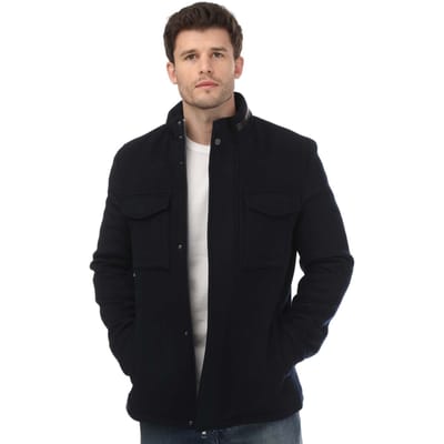 Heren Ted Baker Knowl Funnel Neck Field Jacket in Navy