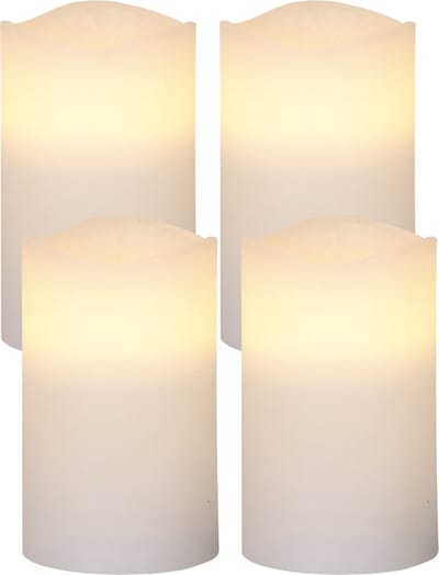 Star Trading LED stompkaarsen 'May', natuurlijk wit, echte was, set van 4
