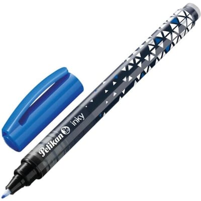 Pelikan Inky rollerbalpen, blauwe inkt, lijndikte 0.5 mm, inktregulatorsysteem & venster, dopsluiting, kunststof, blauw