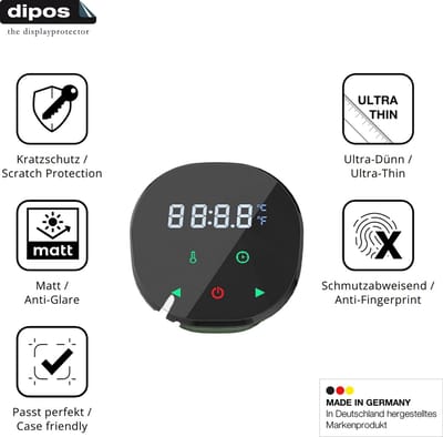 dipos – 4x Matte Beschermfolie geschikt voor Vpcok Sous Vide Garer Stick | Krasbestendige & antireflecterende Screenprotector Ultra-Thin