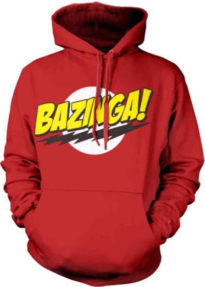 The Big Bang Theory Hoodie/trui -S- Bazinga Super Logo Rood