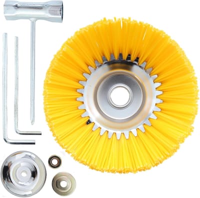 Borstelkop van nylon voor bosmaaier, 200 mm x 25,4 mm, universele ronde onkruidborstelset, eenvoudig te installeren en efficiënt onkruidbestrijding