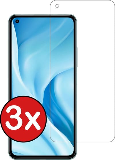 Screenprotector - 3 Stuks - Geschikt voor Xiaomi Mi 11 Lite - Extra Sterk - Beschermglas - Gehard Glas - Tempered Glass - Screen Protector
