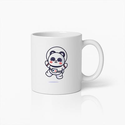Schattige Astronaut Panda Mok – Lief Space-Thema Koffiebeker voor Dieren- en Sci-Fi Fans