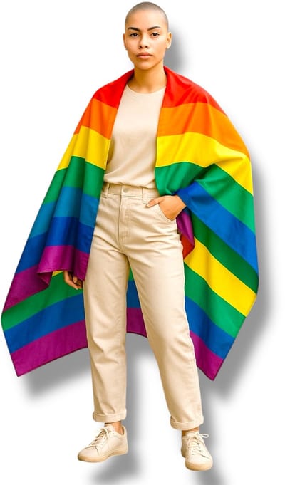 Regenboog Vlag Cape – 90x150 cm – Pride Draagcape met Armopeningen – Inclusieve Regenboogcape