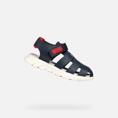 GEOX SANDAL AIRADYUM JONGENS Sandalen - MARINEBLAUW/ROOD - Maat 31