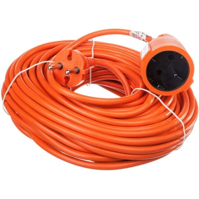 Rallonge de Jardin 1 Prise B/U 20M /H05Vv-F 2X1/ Orange P01320