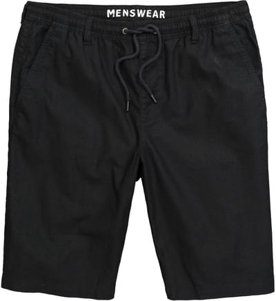 Men Plus - Heren - bermuda van linnenmix Relaxed Fit elastische tailleband - Zwart - Maat 3XL