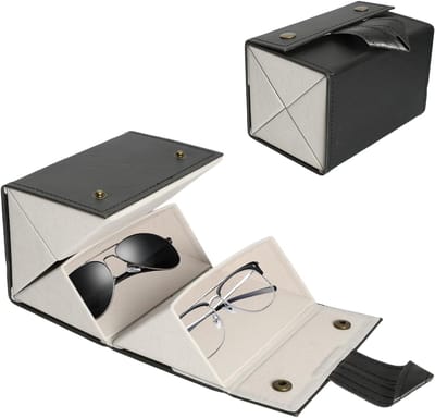 Multifunctionele Opbergdoos voor Zonnebrillen van Faux Leer met 4 Compartimenten en Accessoires Organizer