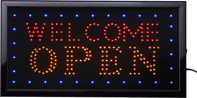 Led bord – Welcome open - 50 x 25cm - Led verlichting - Bar Decoratie - Light box - led borden - Decoratie - LED - Led decoratie - Cave & Garden