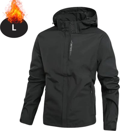 Bovista Windjas Voor Heren - Parka - Lente & Herfst - Jas - Volwassen - Windjack - Windbreaker - Outdoor - Zwart - Maat L