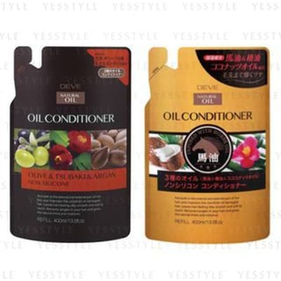 KUMANO COSME - Deve 3 Natural Oil Oil Conditioner Refill Horse / Camellia / Coconut Oil - 400ml