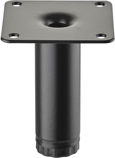 SOTECH meubelpoot LIMA Hoogte 80 mm, Ø 25 mm In hoogte verstelbaar 10 mm zwart mat Showcase poot Pootkastpoot