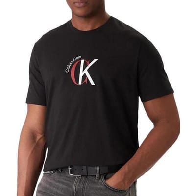 Calvin Klein Ss 30s 2tone Tee Black Taglia: S | T-shirt stampate Outlet | Uomo | Nero