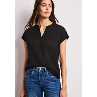 Blouse met losse schouders en gespleten hals