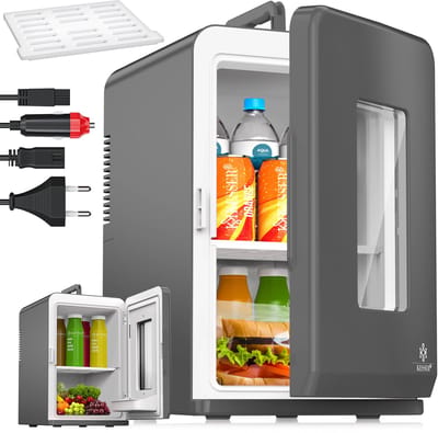 KESSER® Tafelmodel Koelkast 15 Liter AC DC 220-240V en 12V - Mini Koelkast Vrijstaand met Verwarmingsfunctie - Koelbox ideaal voor Auto en camperen -