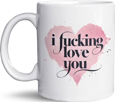 NietMokken.nl – Grappige Mok – "I F***ing Love You" – Romantisch Cadeau voor Partner of Vriend(in) – Valentijn, Verjaardag of Aanzoek – Vaatwasser- en Magnetronbestendig - Keramische tas 325ml