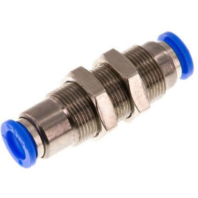 8mm Zelfsluitende Insteekkoppeling Vernikkeld Messing/PBT Schotdoorvoer 0-10 bar