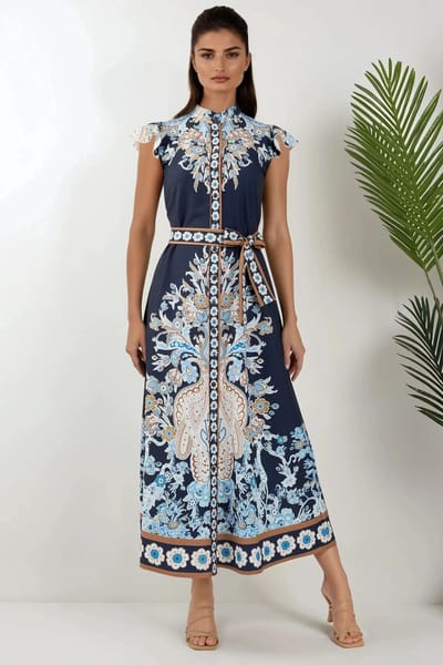 Bloemige Tippet Maxi Jurk