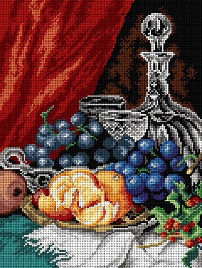 Voorbedrukt stramien om te borduren - ORCHIDEA - Kersttafel - 30 x 40 cm (ZONDER GARENS)
