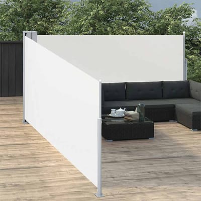 vidaXL - Windscherm - uittrekbaar - 100x1000 - cm - crème
