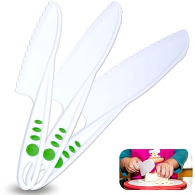 Dailygoody - 3-delige nylon messenset - Echte kookhulpmiddelen - Perfect voor kinderen - Veilig en duurzaam - Leer koken met plezier - Ideaal voor jon