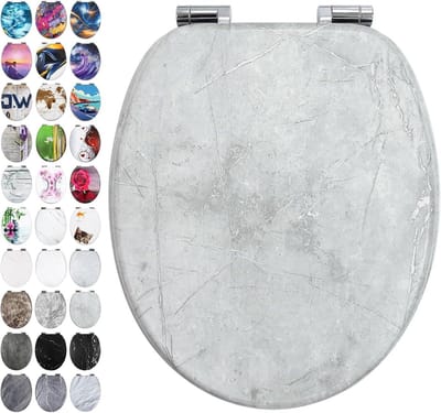 Toiletbril - WC-deksel - Badkamer Decoratie - Softclose Mechanisme - 435 x 375 cm - Blauw