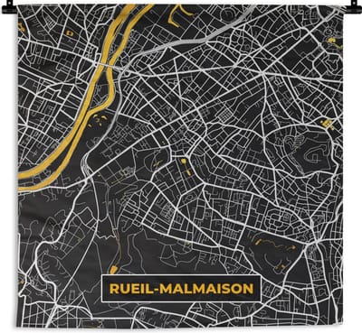 Wandkleed - Wanddoek - Stadskaart – Frankrijk – Kaart – Rueil-Malmaison – Plattegrond - 180x180 cm - Wandtapijt