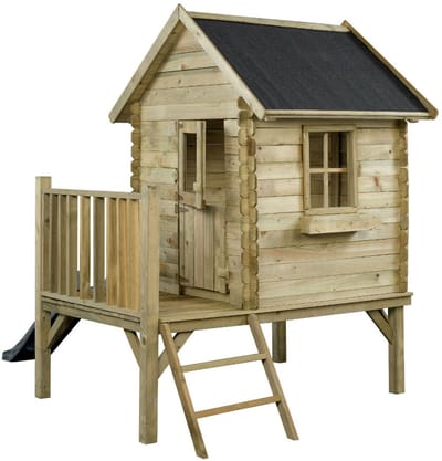 Swingking Speelhuisje Camilla Met Glijbaan Antraciet 171x180x217cm
