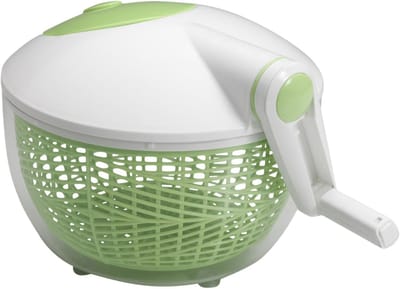 Slacentrifuge - Groente Droger - Salade Bereiden - Eenvoudige Bediening - 20cm Diameter - Grijs Geel Groen