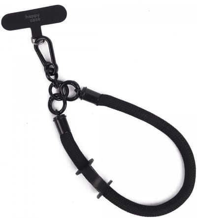 HappyCase Stevig en Universeel Telefoon Koord / Polsbandje | Verstelbare Smartphone Ketting | Universele Telefoonketting | 30CM | Zwart