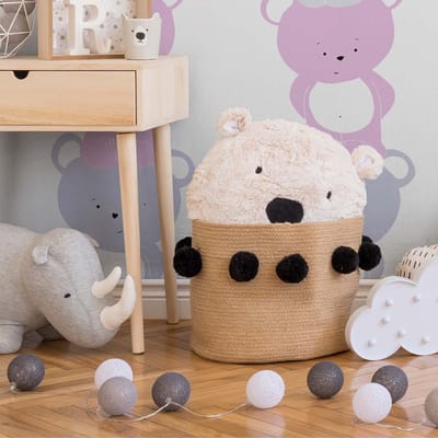 ACROBATISCHE BEERTJES BEHANG | Kinderkamer - roze grijs wit - A.S. Création Little Love