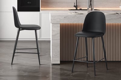 Barstoel Jasmin - 44x51x100cm - Met Kussen - Zwart