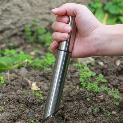 Dailygoods- Tuinbollenplanter met roestvrij staal - Grondperforator - Zadenplanten - Bollenplantgereedschap - Eenvoudige bediening - Duurzaam materiaal - Bollenplanter