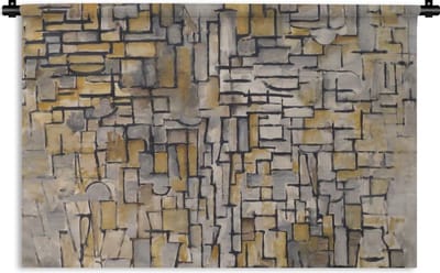 Wandkleed - Wanddoek - Mondriaan - Kunst - Oude meesters - 90x60 cm - Wandtapijt