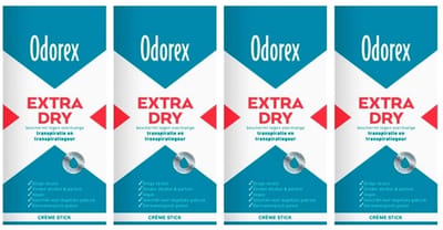 Odorex Extra Dry Deodorant Cream Stick - 4 Stuks - Voordeelverpakking