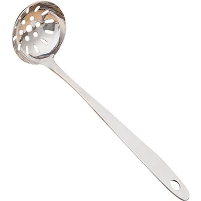 Cuillère à soupe en acier inoxydable avec trou de suspension et long manche, filtre pour marmite, ustensile de cuisine(Écrémé) gray
