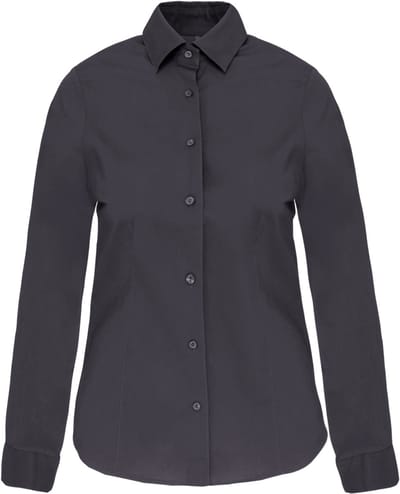 Kariban Dames stretch blouse lange mouwen K530 - Zinc - M