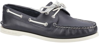 Sperry Authentiek Origineel 2 VETERS Breed | Marineblauw - FW Boat Shoes - Maat 46 -