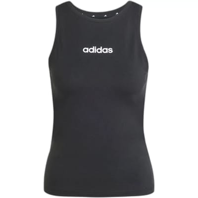 Adidas Sportswear Essentials Linear Slim-Fit Katoenen Tanktop - Dames - Zwart
