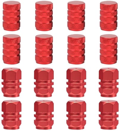 Dailygoods- Bandenaccessoires 16-delig - Ventieldoppen Auto - Rubberen/Aluminium - Zeskantige/Schoefdraad - Corrosiebestendig - Stofbescherming