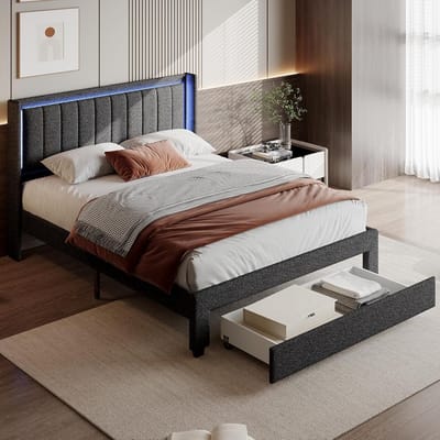 Tweepersoonsbed 140x200 cm met Opslag, LED Verlichting en USB-Poort