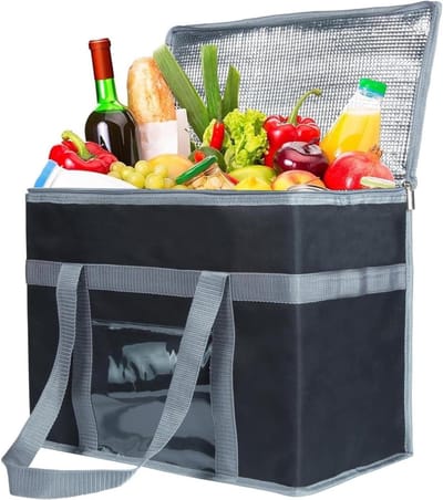 Geïsoleerde tas voor warme en koude gerechten - Opvouwbare koeltas voor boodschappen - Thermische tas met warmtezak