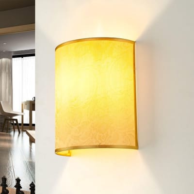 Wandlamp Stof Taupe Barok Patroon Up & Down Verlichting Slaapkamer Hal