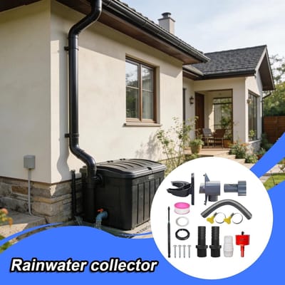 Regenwaterverzamelaar Valpijp - Dakopvangsysteem Set - Water Besparen Tuin - Eenvoudige Installatie - 7-11 cm - Grijs