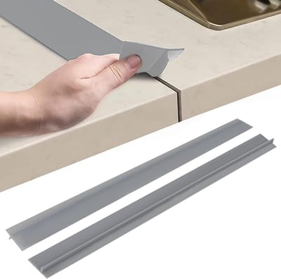 2x Keukenwerkblad Verbindingsrail T-Profiel Afdichting voor Naden (Grijs, 53 cm)