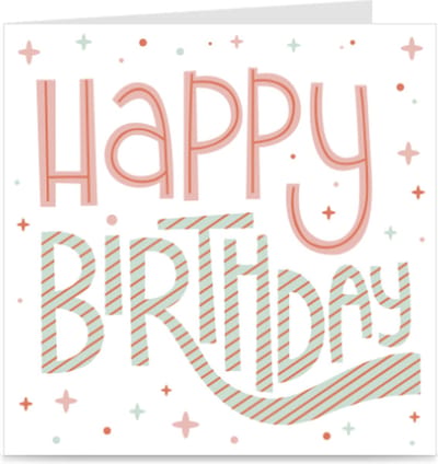 HAPPY BIRTHDAY | verjaardagskaart / wenskaart / kaart met envelop | jarig / verjaardag | roze & groen