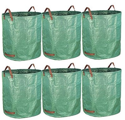 Zes Stuks 72 Gallon Herbruikbare Tuinieren Tassen - Sterke Heavy Duty Bladafvalzakken