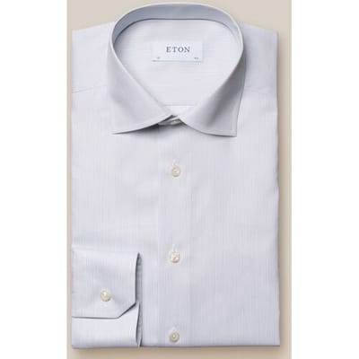 Eton Overhemd Twill Fine Striped Hairline Navy / male